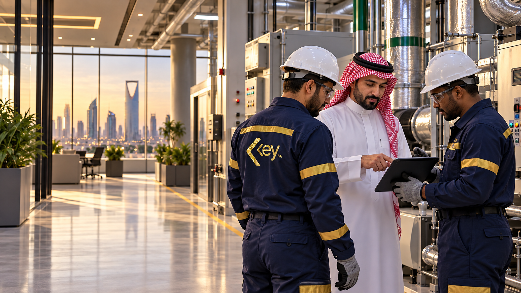 KEY FM team delivering facilities management services in Saudi Arabia