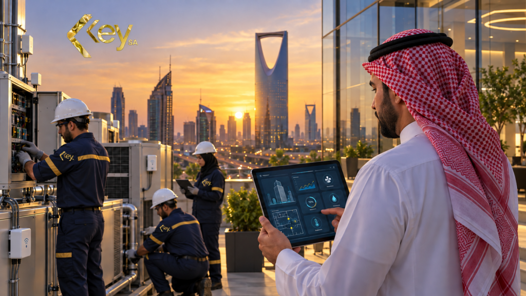 KeyFM smart facilities management team using IoT monitoring in Saudi Arabia